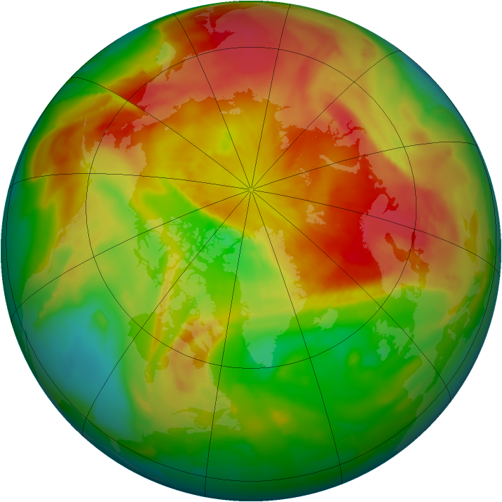 Arctic ozone map for 01 April 2012